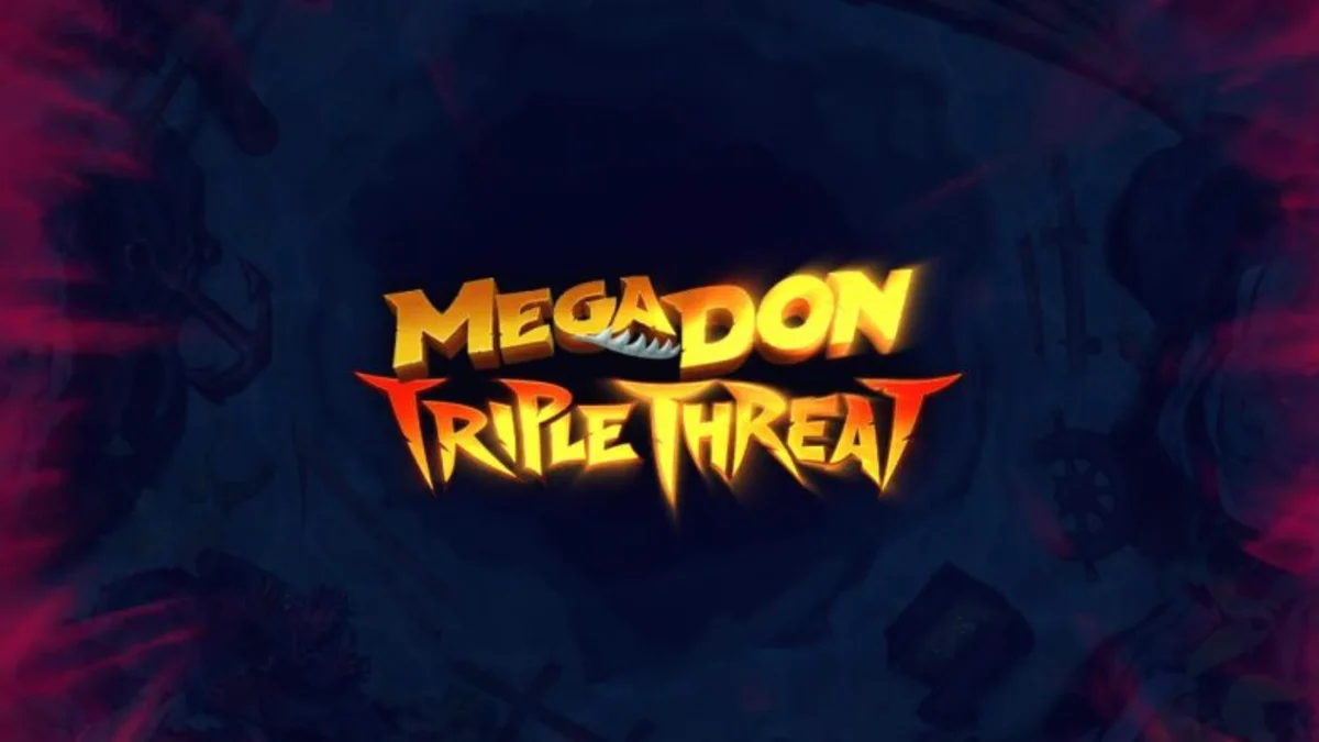 Tampilan visual hiu predator dalam slot Megadon Triple Threat